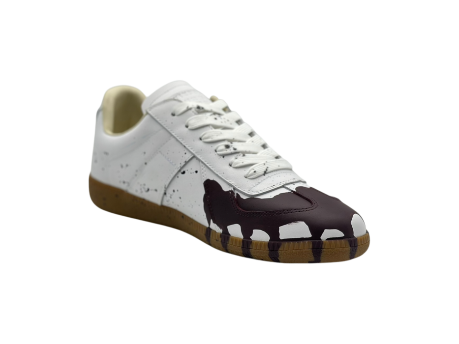 Кроссовки MAISON MARGIELA Replica paint splatter sneakers white/brown