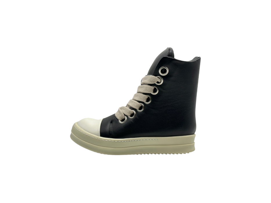Кроссовки RICK OWENS SS25 HOLLYWOOD JUMBOLACE SNEAKERS IN 'BLACK/MILK'