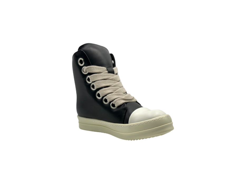 Кроссовки RICK OWENS SS25 HOLLYWOOD JUMBOLACE SNEAKERS IN 'BLACK/MILK'