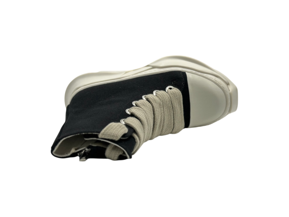 Кроссовки RICK OWENS DRKSHDW FW25 JUMBOLACE ABSTRACT SNEAKS IN BLACK/MILK