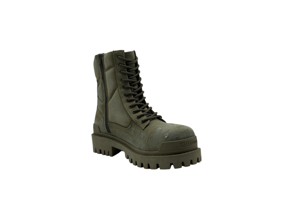 Balenciaga Combat Strike Boots 'Washed Green Cotton'