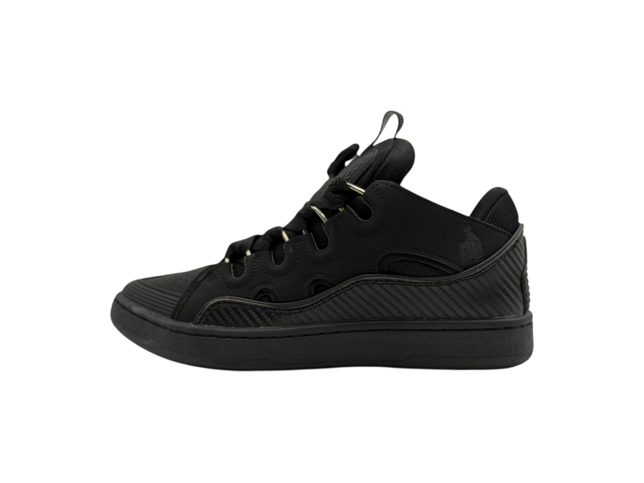 Кроссовки Lanvin Leather Curb Sneakers Carbon