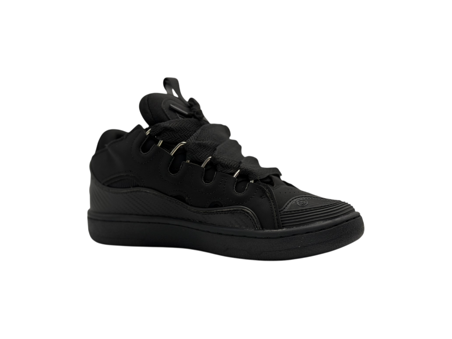 Кроссовки Lanvin Leather Curb Sneakers Carbon