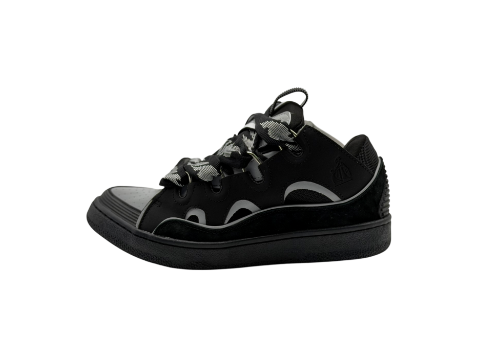 Кроссовки LANVIN Curb Black Silver Reflective Sneakers