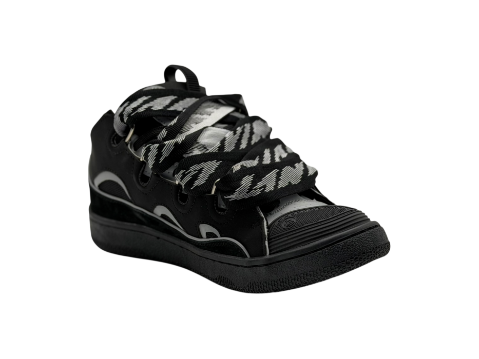 Кроссовки LANVIN Curb Black Silver Reflective Sneakers