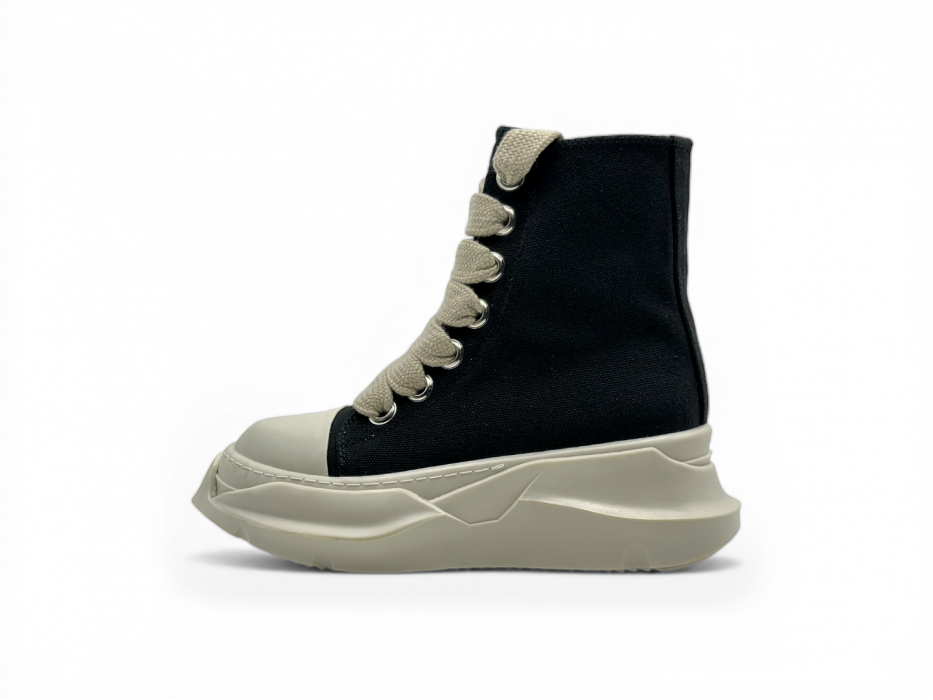 Кроссовки RICK OWENS DRKSHDW FW25 JUMBOLACE ABSTRACT SNEAKS IN BLACK/MILK