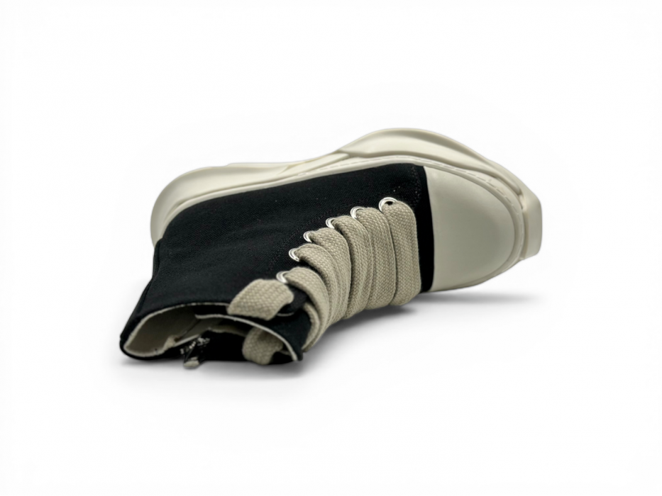 Кроссовки RICK OWENS DRKSHDW FW25 JUMBOLACE ABSTRACT SNEAKS IN BLACK/MILK