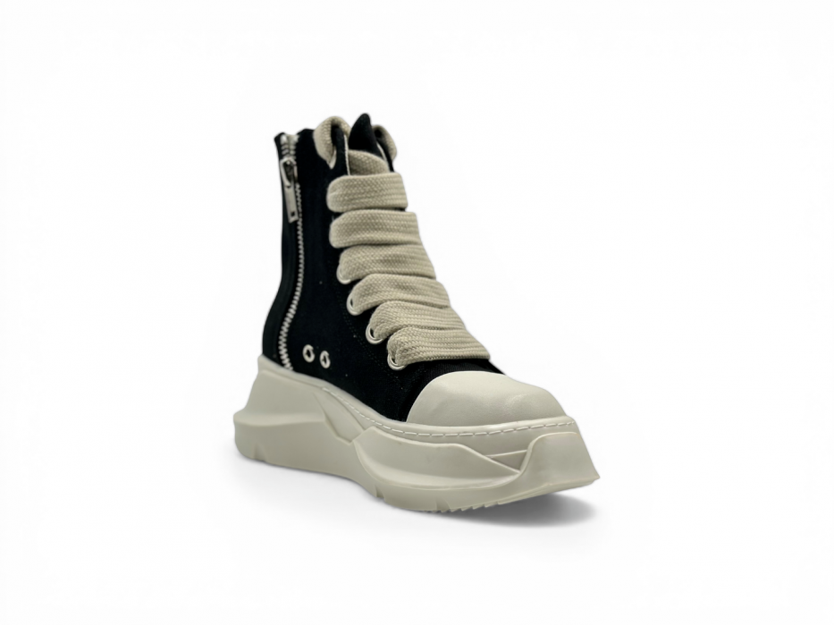 Кроссовки RICK OWENS DRKSHDW FW25 JUMBOLACE ABSTRACT SNEAKS IN BLACK/MILK