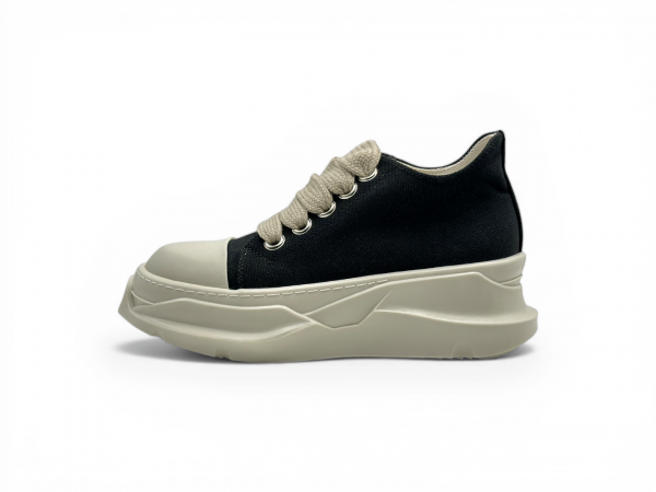 RICK OWENS DRKSHDW JUMBOLACE ABSTRACT LOW SNEAKS IN BLACK/MILK