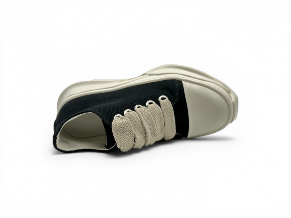 Кроссовки RICK OWENS DRKSHDW JUMBOLACE ABSTRACT LOW SNEAKS IN BLACK/MILK