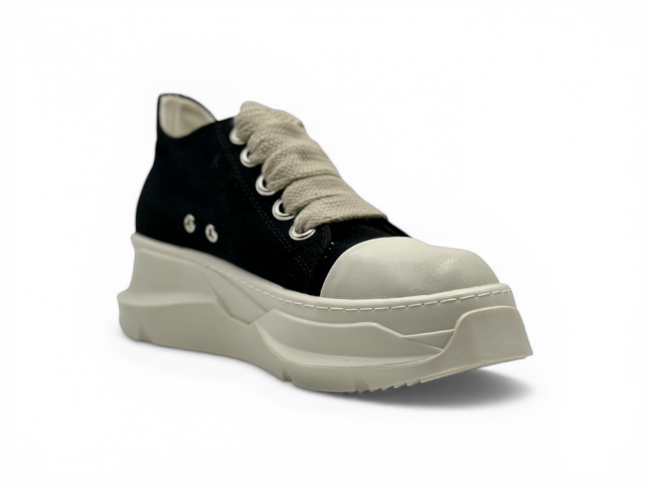 Кроссовки RICK OWENS DRKSHDW JUMBOLACE ABSTRACT LOW SNEAKS IN BLACK/MILK