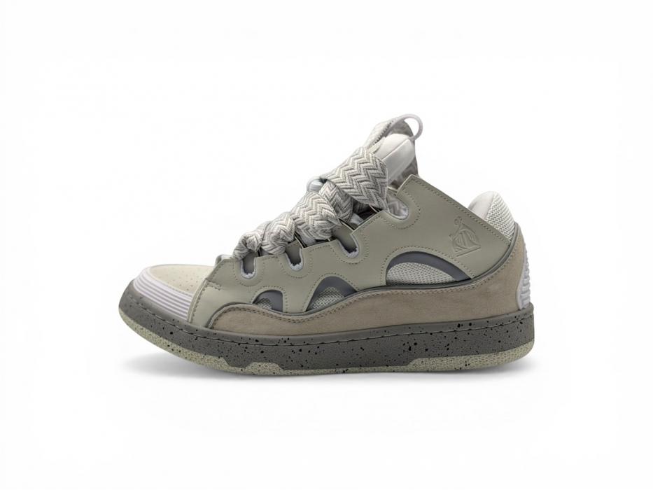Кроссовки Lanvin Leather Curb Sneakers 'Grey/White'