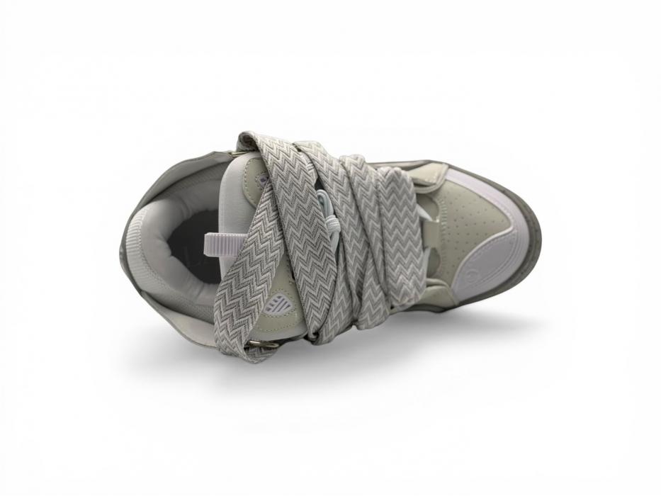 Кроссовки Lanvin Leather Curb Sneakers 'Grey/White'