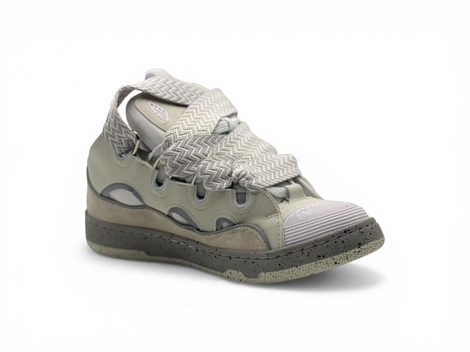Кроссовки Lanvin Leather Curb Sneakers 'Grey/White'