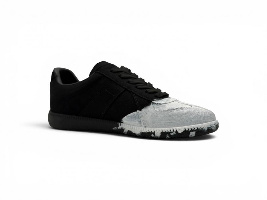 Кроссовки MAISON MARGIELA Replica paint splatter 'Total black/White paint'