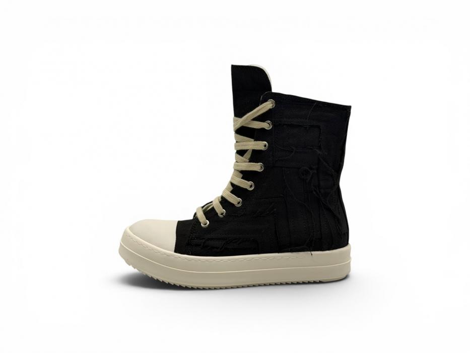 Кроссовки Rick Owens DRKSHDW OVERDYED DENIM HiGH BLACK/MILK