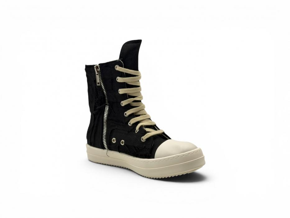 Кроссовки Rick Owens DRKSHDW OVERDYED DENIM HiGH BLACK/MILK