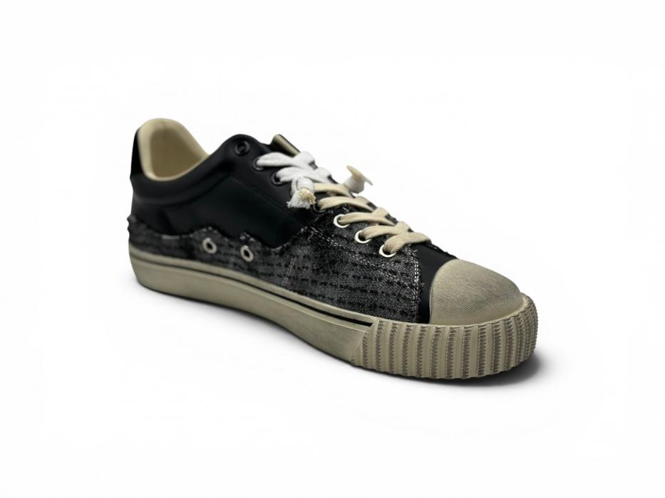 Maison Margiela New Evolution 'Black Leather and Striped Canvas'