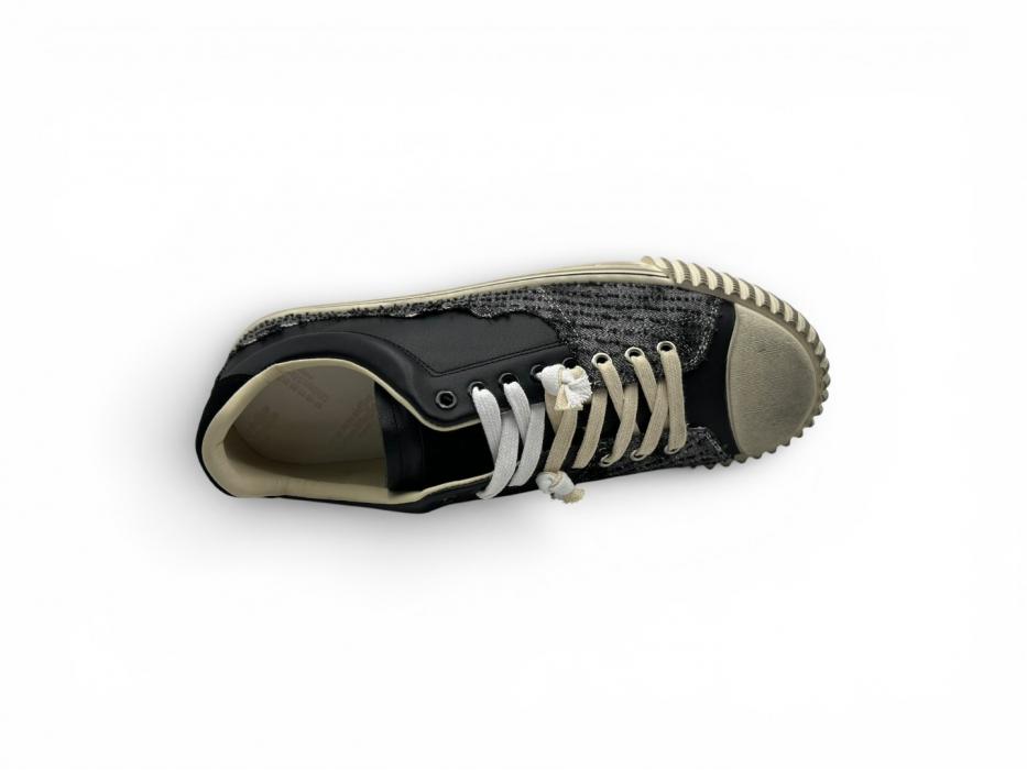 Maison Margiela New Evolution 'Black Leather and Striped Canvas'