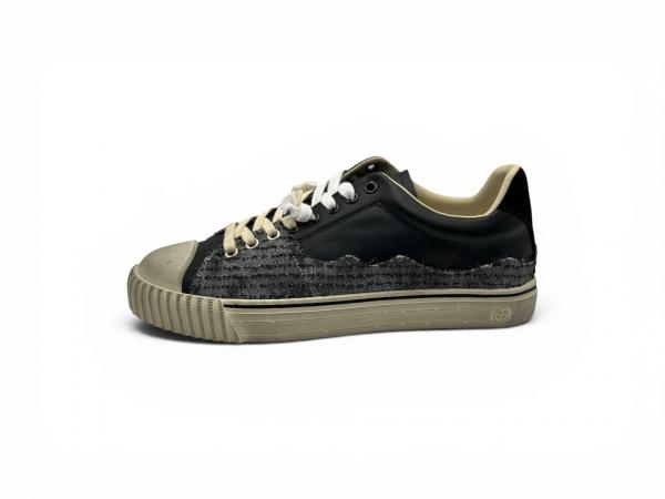Maison Margiela New Evolution 'Black Leather and Striped Canvas'