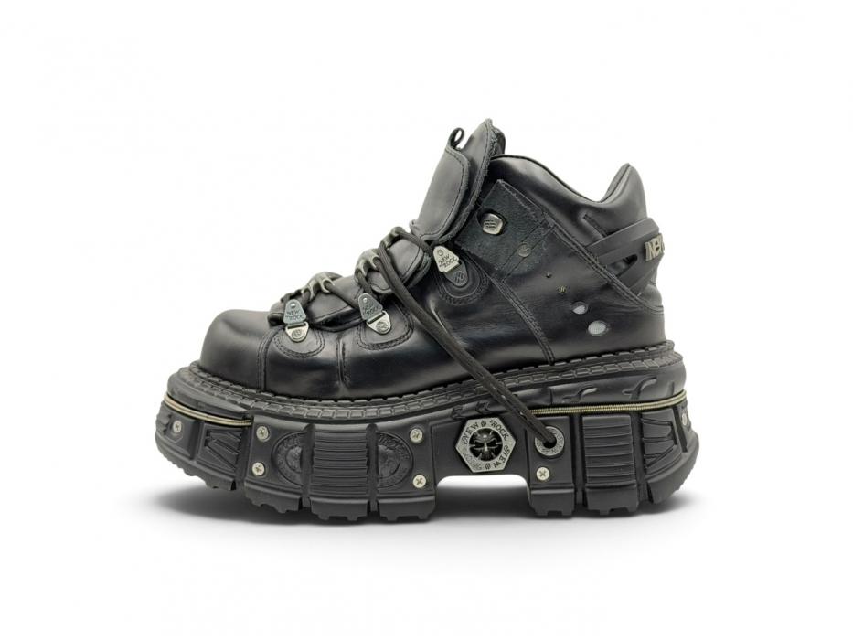 Кроссовки New Rock ANKLE BOOT BLACK IMPERFECT WITH LACES Premium