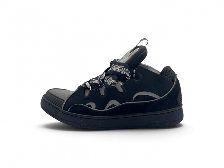 Кроссовки LANVIN Curb Black Silver Reflective Sneakers