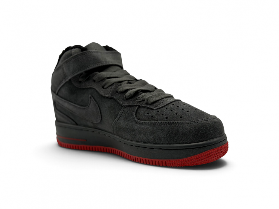 Nike Air Force Mid Suede 'Grey/Red' Winter