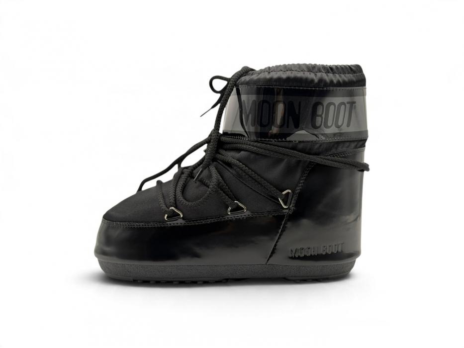 Moon Boot Icon Low Nylon Boot 'Patent Black'